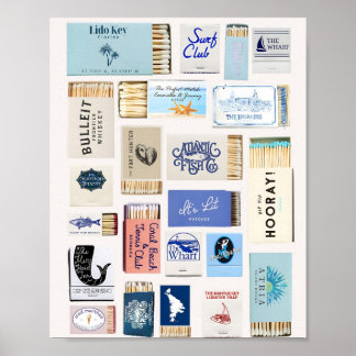 Vintage Matchbook Art Coastal Poster