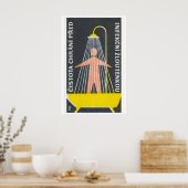 Vintage Matchbox Print Persoon onder douche, Tsjec (Keuken)