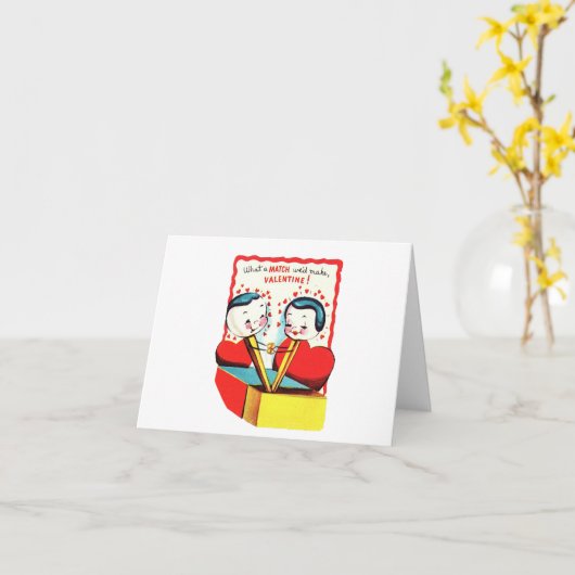 Vintage Matchbox Valentijn Kaart (Gele Bloem)