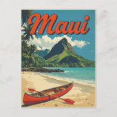 Vintage Maui Hawaii Travel Briefkaart (Voorkant)