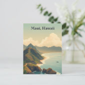 Vintage Maui, Hawaii Travel Illustration Briefkaart (Staand voorkant)