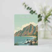 Vintage Maui, Hawaii Travel Illustration Briefkaart (Staand voorkant)