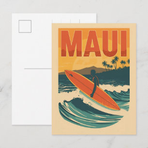 Vintage Maui hawaii tropisch strand souvenirs cade Briefkaart