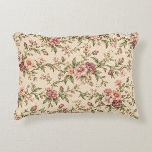 Vintage Mauve Cottage Bloemen Accent Kussen