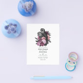 Vintage Mauve Owls Gothic Wedding Invitation Flyer (Enkel)