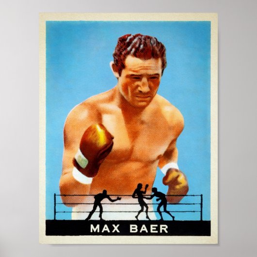 Vintage Max Baer Cigarette Kaart Poster (Voorkant)
