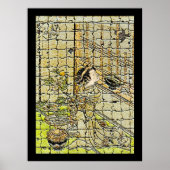 Vintage May Koekoek met Modern Kunst Poster (Voorkant)