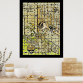 Vintage May Koekoek met Modern Kunst Poster (Keuken)