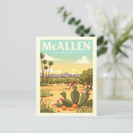 Vintage McAllen Texas Briefkaart (Staand voorkant)