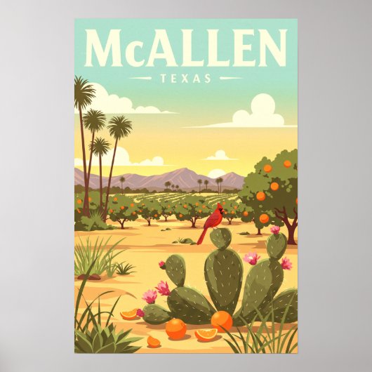 Vintage McAllen Texas Poster (Voorkant)