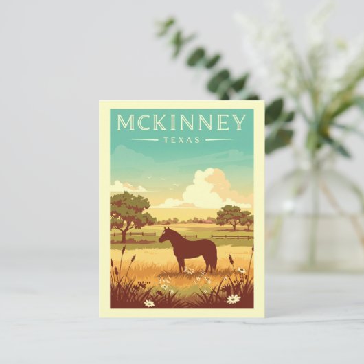 Vintage McKinney Texas Briefkaart (Staand voorkant)