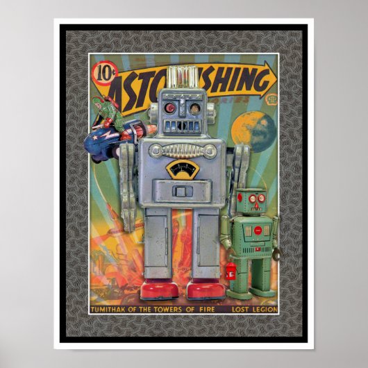 VINTAGE MCM SPACE TOYS PRINT (Voorkant)