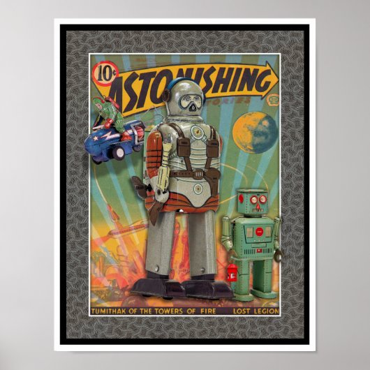 VINTAGE MCM SPACE TOYS PRINT (Voorkant)