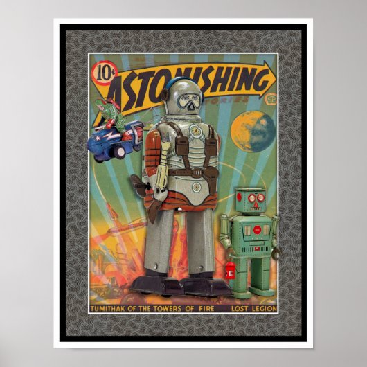 VINTAGE MCM SPACE TOYS PRINT (Voorkant)