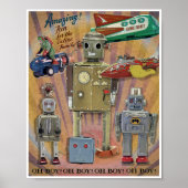 VINTAGE MCM SPACE TOYS PRINT (Voorkant)