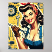 Vintage Mechanic Pin-up Poster (Voorkant)