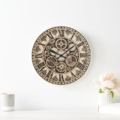 Vintage Mechanical Gears Wooden Wall Clock Grote Klok (Huis)