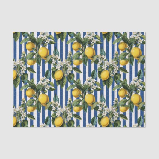 Vintage mediterraanse citroenen decoupage tissuepapier (Voorkant)