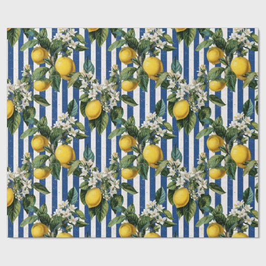 Vintage Mediterranean Lemons Decoupage Cadeaupapier (Vlak)