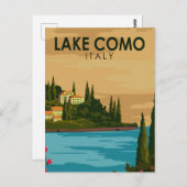 Vintage meer Como Italië Briefkaart (Voorkant / Achterkant)