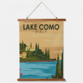 Vintage meer Como Italië Hangend Wandkleed (Voorkant)