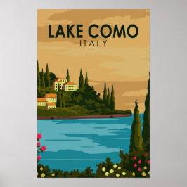 Vintage meer Como Italië Poster