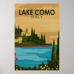 Vintage meer Como Italië Poster