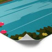 Vintage meer Como Italië Poster (Hoek)