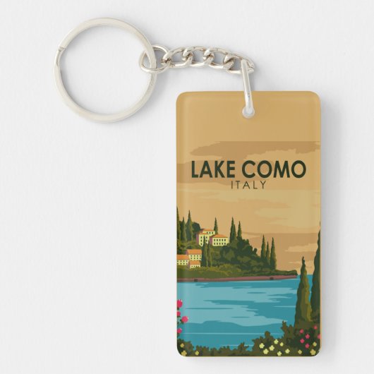 Vintage meer Como Italië Sleutelhanger (Voorkant)