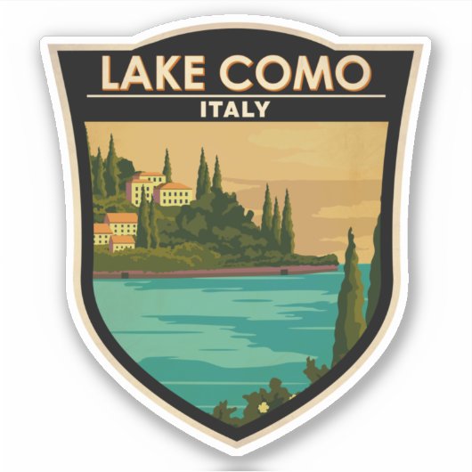 Vintage meer Como Italië Sticker (Voorkant)