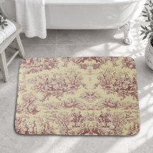 Vintage meer geel rood toile de jouy