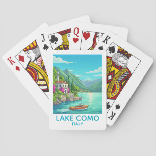 Vintage Meer van Como Italië Reisillustratie Pokerkaarten