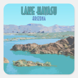 Vintage meer van Havasu Arizona Vierkante Sticker