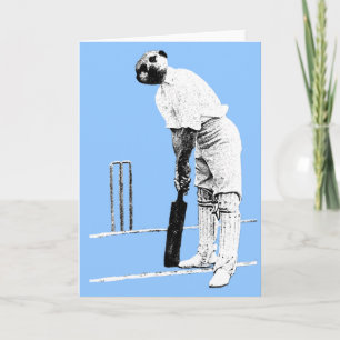 vintage meerkatcricketspeler feestdagen kaart