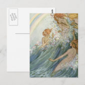 Vintage - Meerminnen en een Regenboog, Briefkaart (Voorkant / Achterkant)