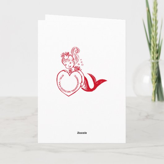 Vintage meerminValentijnsdag Feestdagen Kaart (Achterkant)