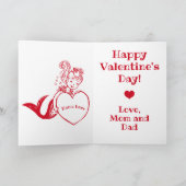Vintage meerminValentijnsdag Feestdagen Kaart (Binnen)