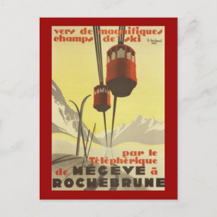 Vintage Mégève, Rhône-Alpes, Frankrijk - Briefkaart