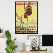 Vintage Mégève, Rhône-Alpes, Frankrijk - Poster (Thuiskantoor)