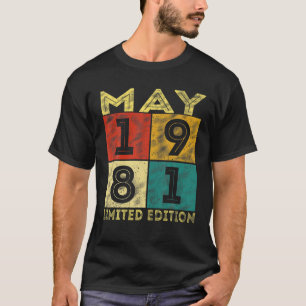 Vintage mei 1981 Retro 40e verjaardag 40 jaar oud T-shirt