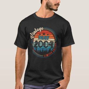 Vintage mei 2004 18 jaar oude geschenken op de dag t-shirt