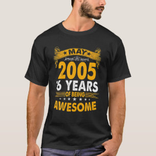 Vintage mei 2005 16 jaar Geweldige Mannen T-shirt
