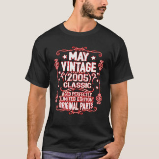 Vintage mei 2005 17e verjaardag Originele Delen Ge T-shirt