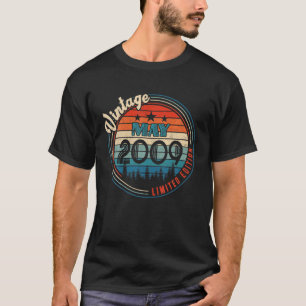 Vintage mei 2009 13 jaar oude geschenken op de dag t-shirt