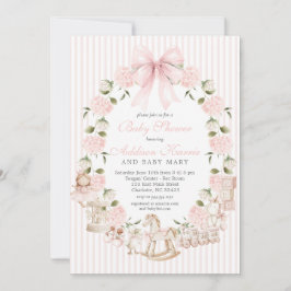 Vintage Meisje Baby Shower, Babymeisje Speelgoed Kaart