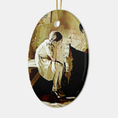 Vintage Meisje bij Openhaard Ornament (Links)