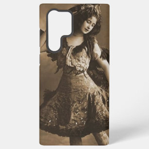 Vintage meisje in kostuum samsung galaxy hoesje