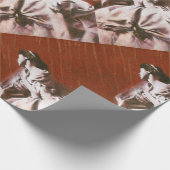 Vintage meisje in witte trouwverpakking cadeaupapier (Hoek)