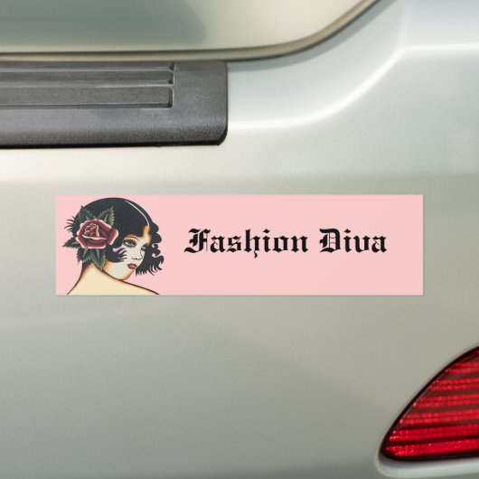 Vintage Meisje Meisje Bumpersticker (Op auto)