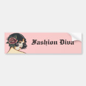 Vintage Meisje Meisje Bumpersticker (Voorkant)